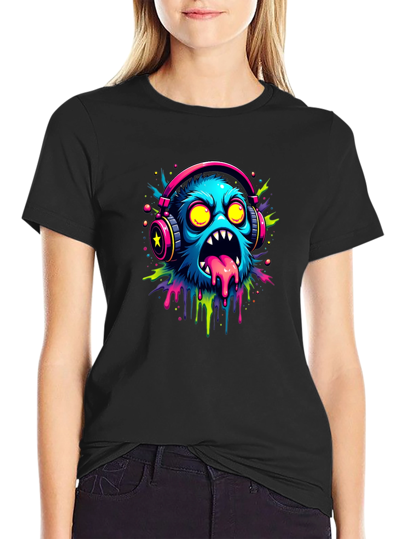 Monster Graphic Black Tee