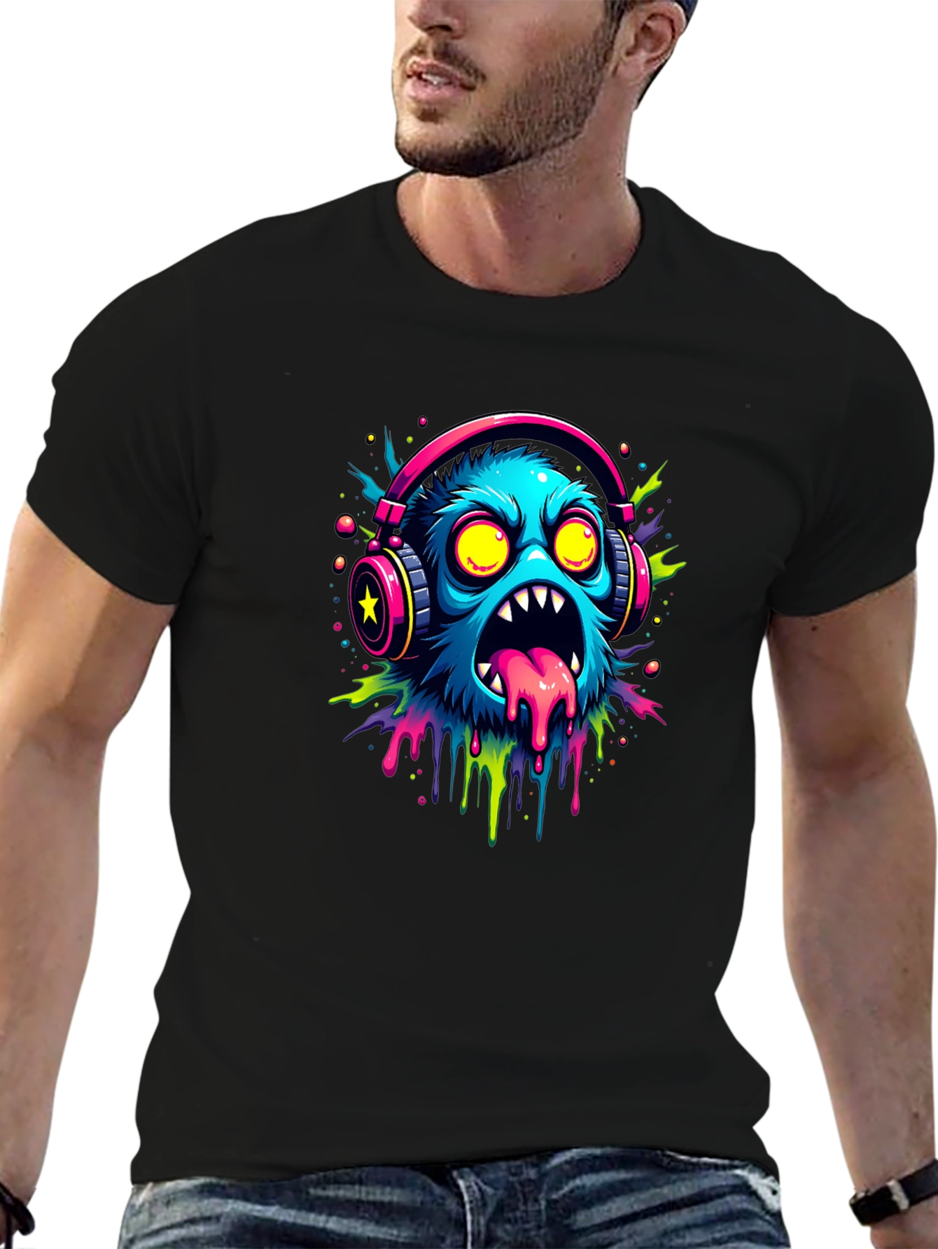 Monster Graphic Black Tee