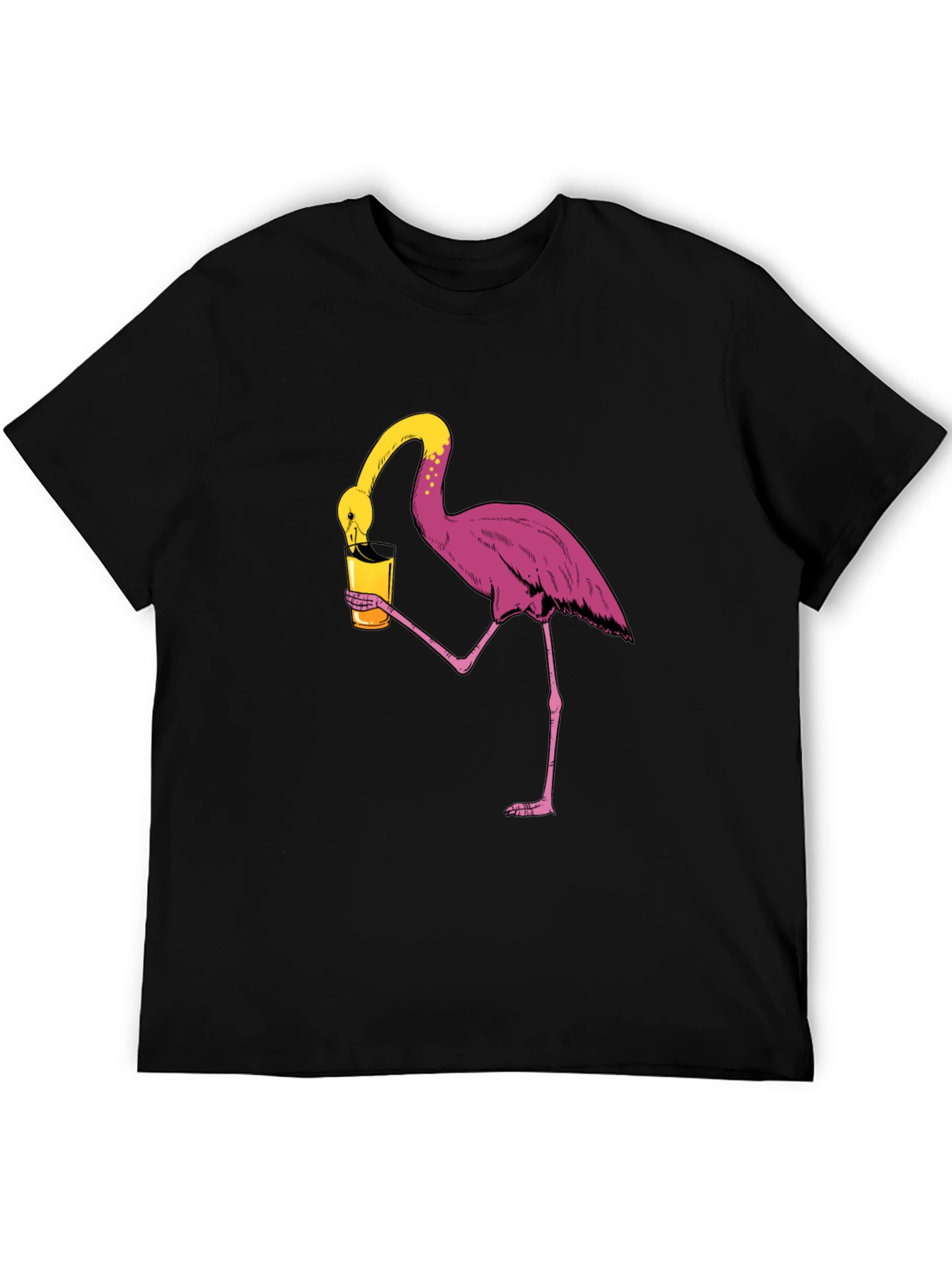 Flamingo Drinking Humor Graphic Tee
