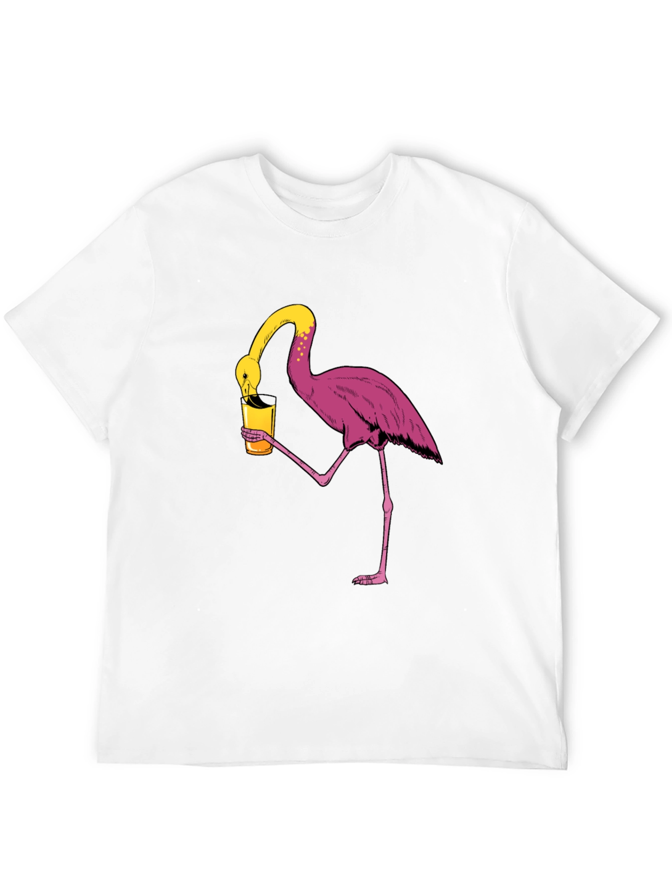Flamingo Drinking Humor Graphic Tee