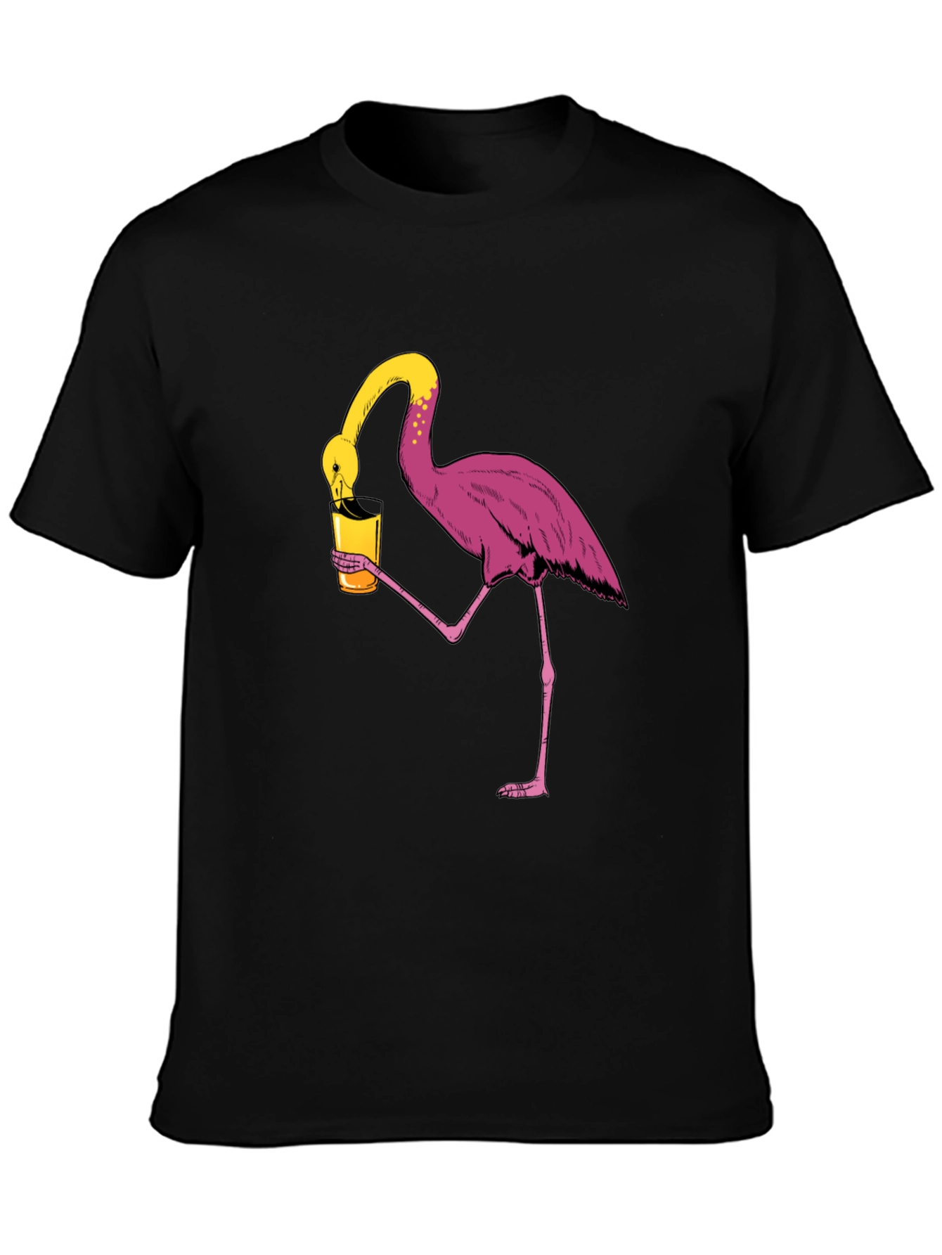 Flamingo Drinking Humor Graphic Tee