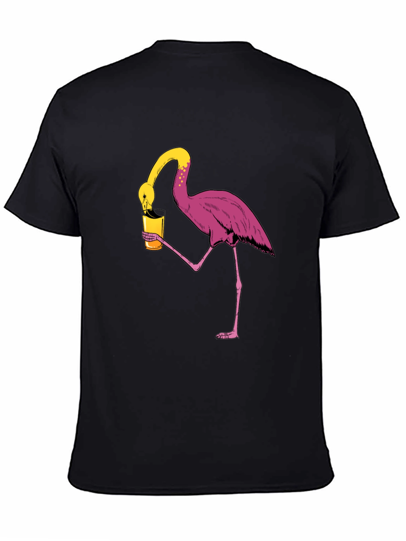 Flamingo Drinking Humor Graphic Tee