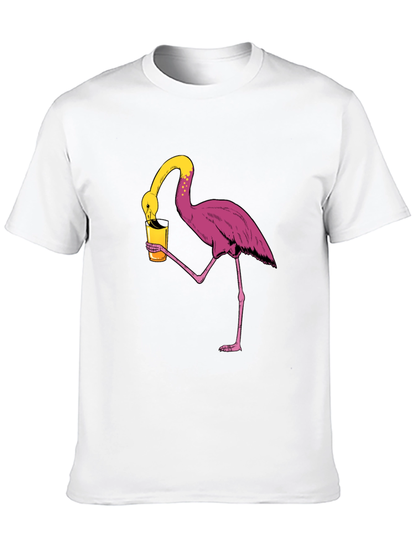 Flamingo Drinking Humor Graphic Tee