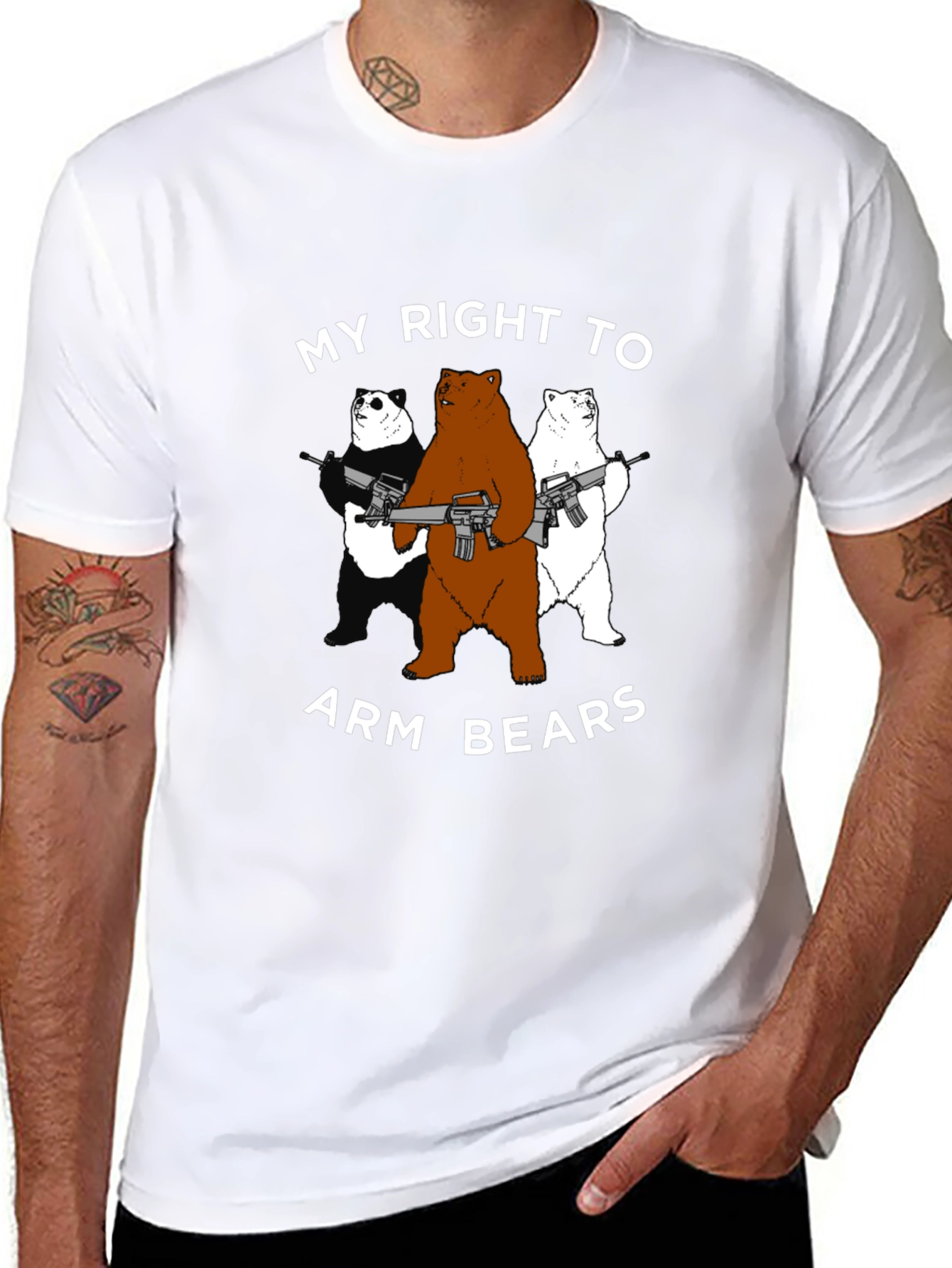 Arm Bears T-Shirt - Funny Graphic Tee