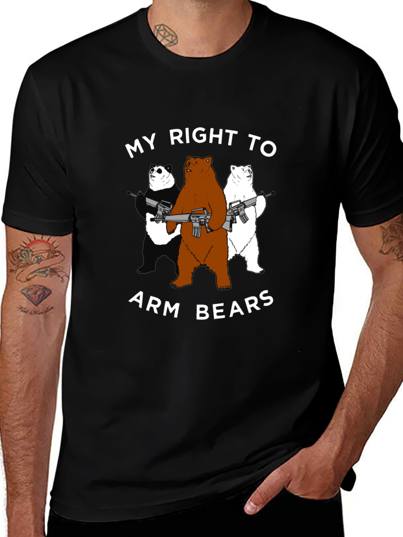 Arm Bears T-Shirt - Funny Graphic Tee