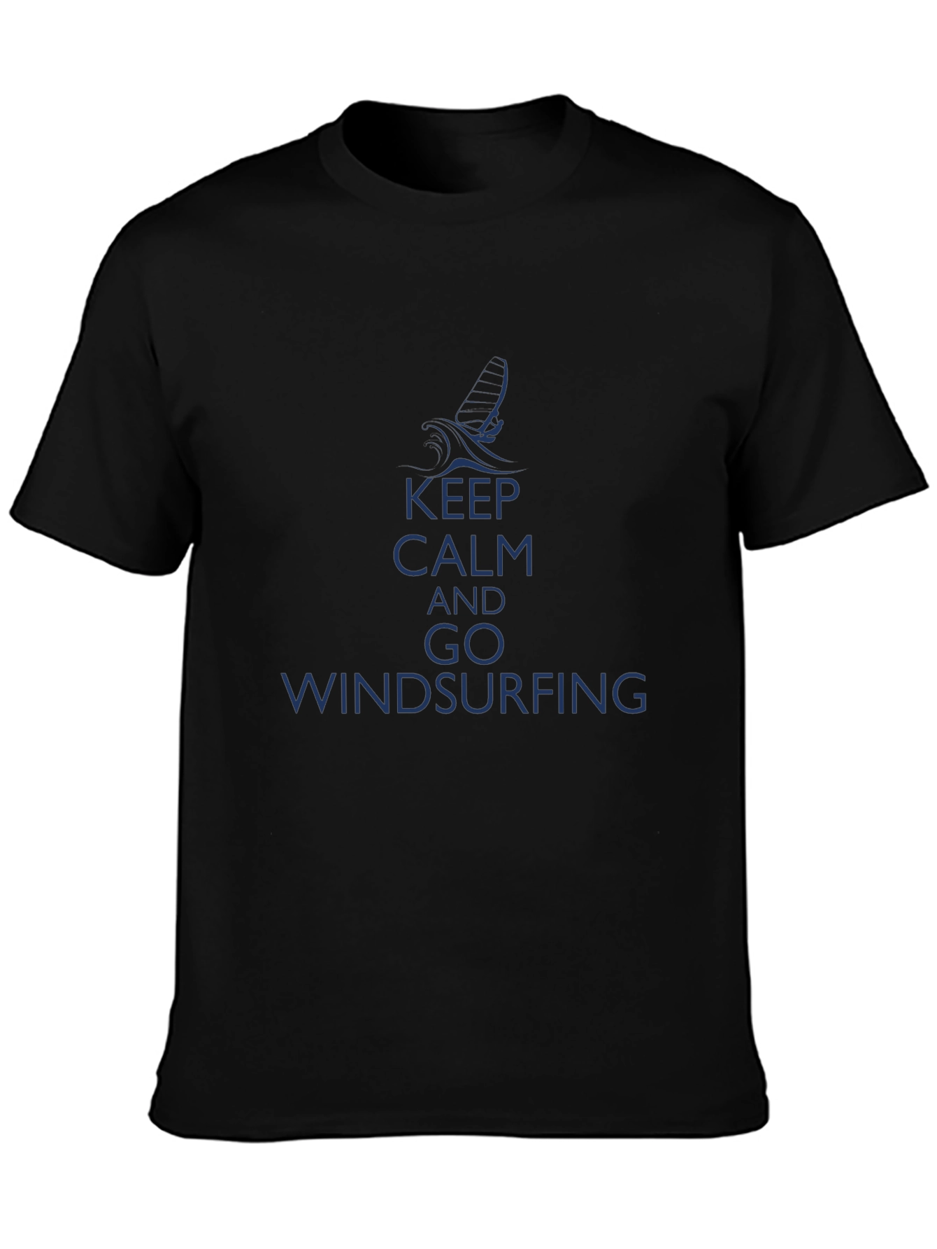 Keep Calm Windsurfing Black T-Shirt
