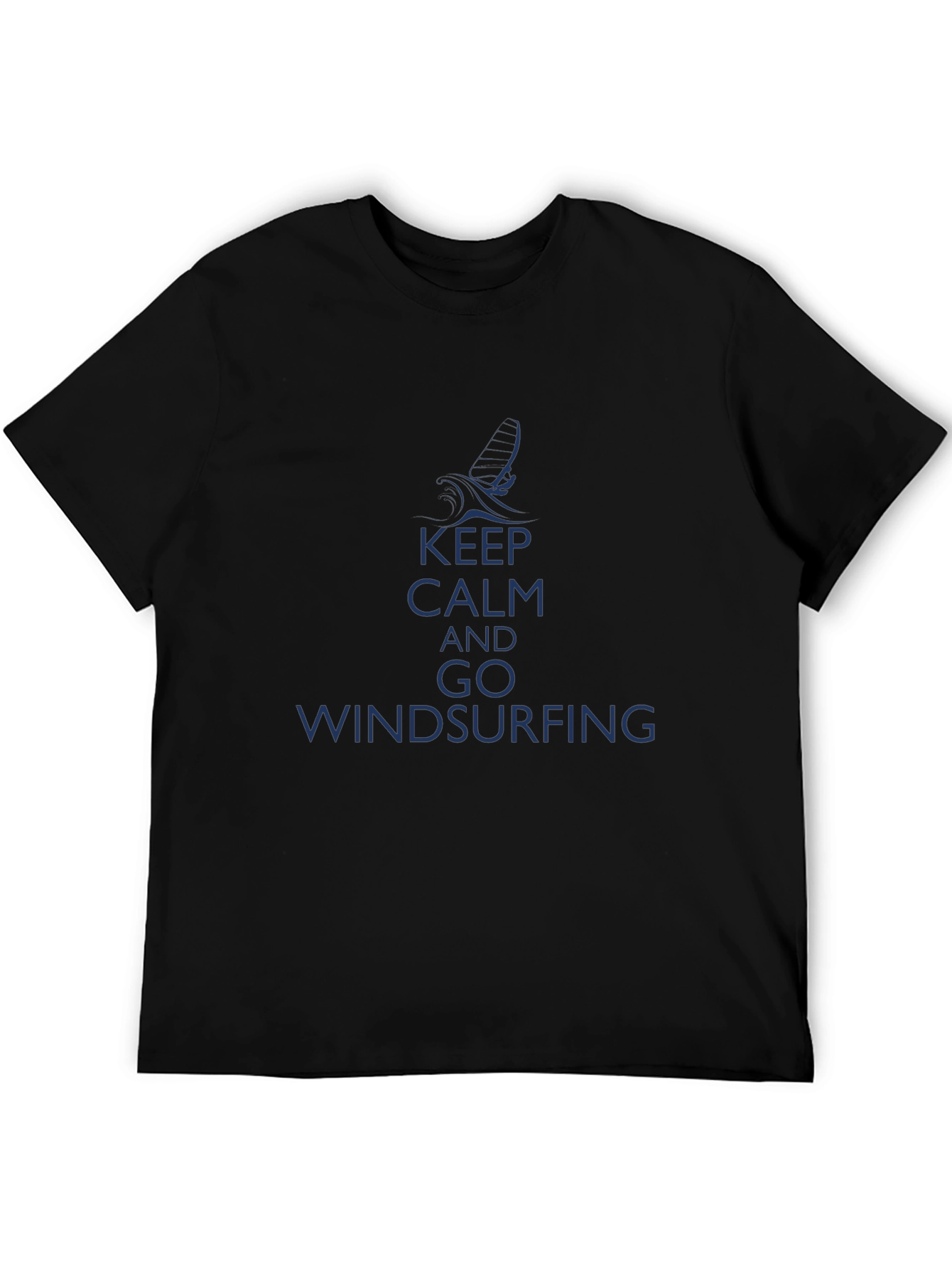 Keep Calm Windsurfing Black T-Shirt