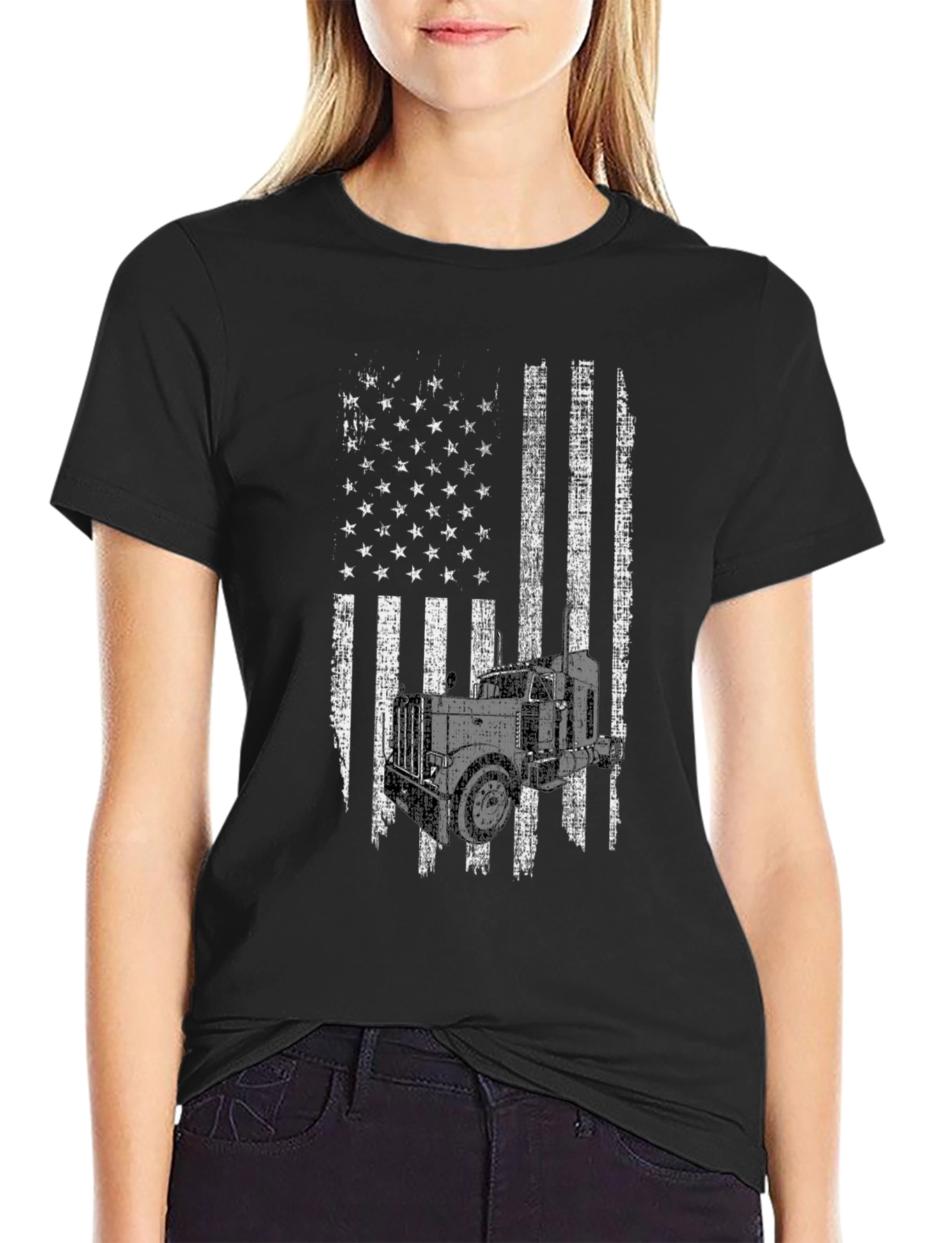 Trucker American Flag Graphic Tee