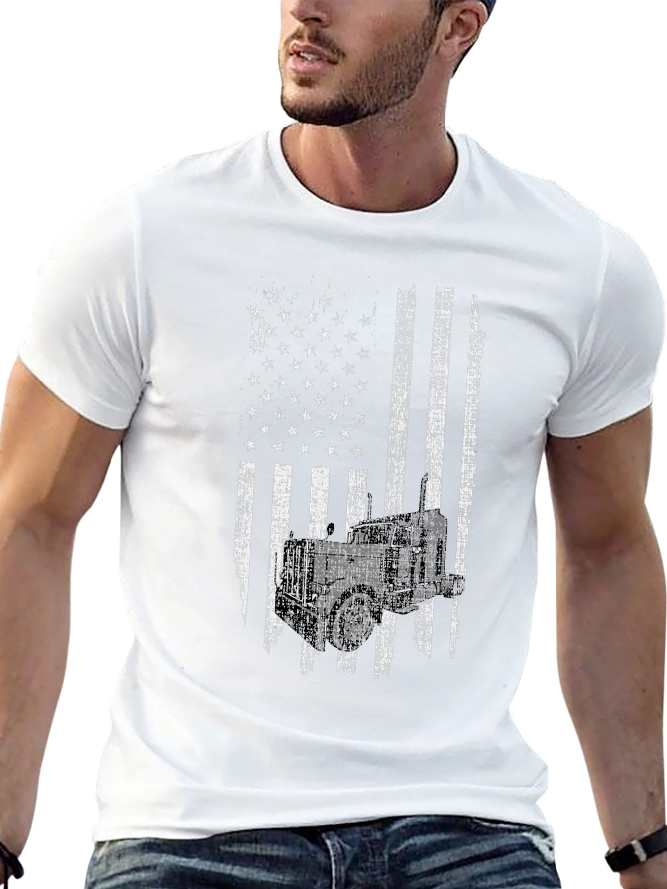 Trucker American Flag Graphic Tee