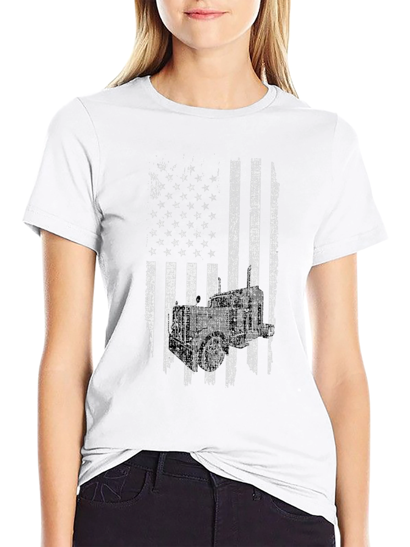 Trucker American Flag Graphic Tee
