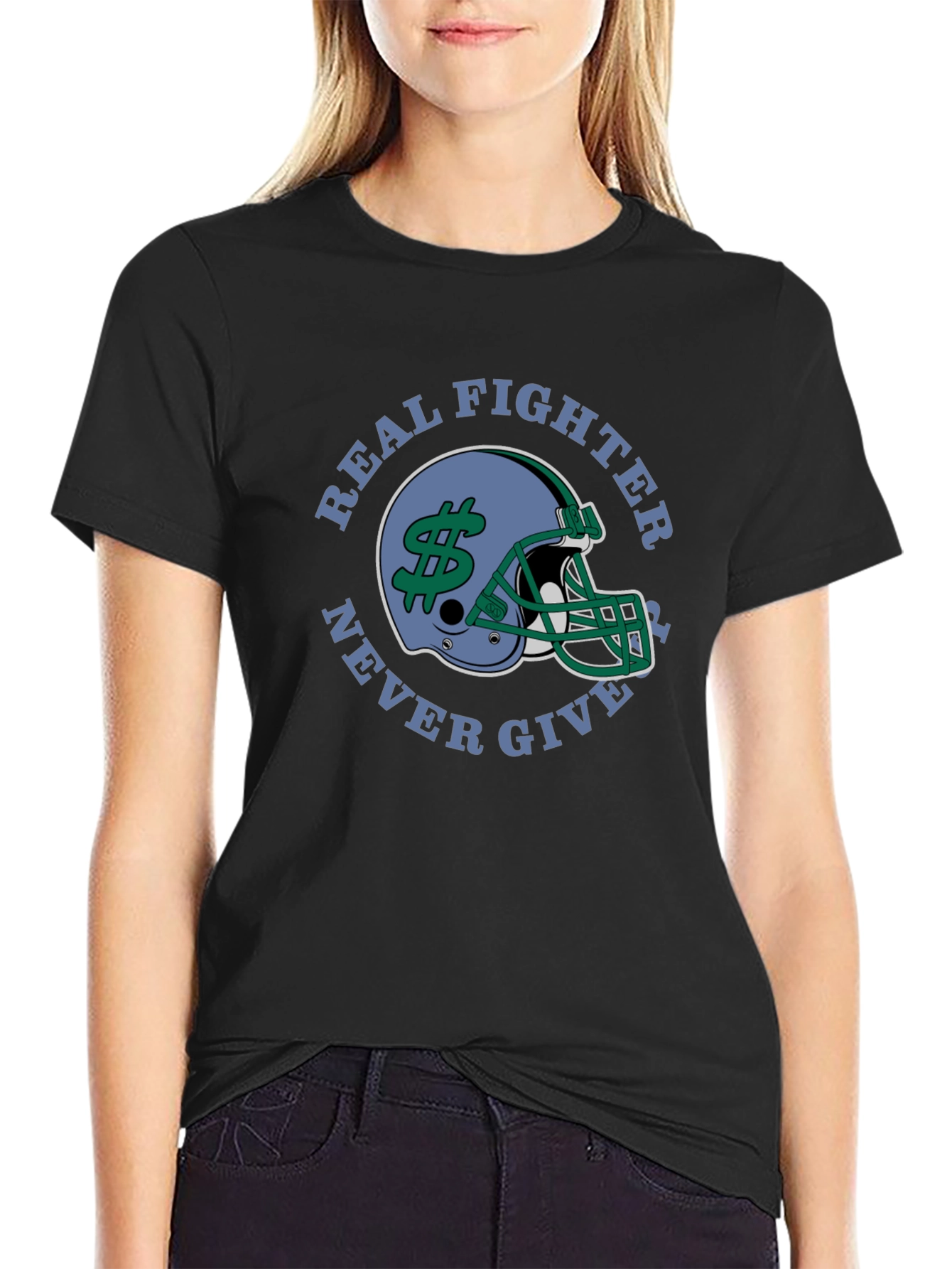 Real Fighter Never Give Up T-Shirt