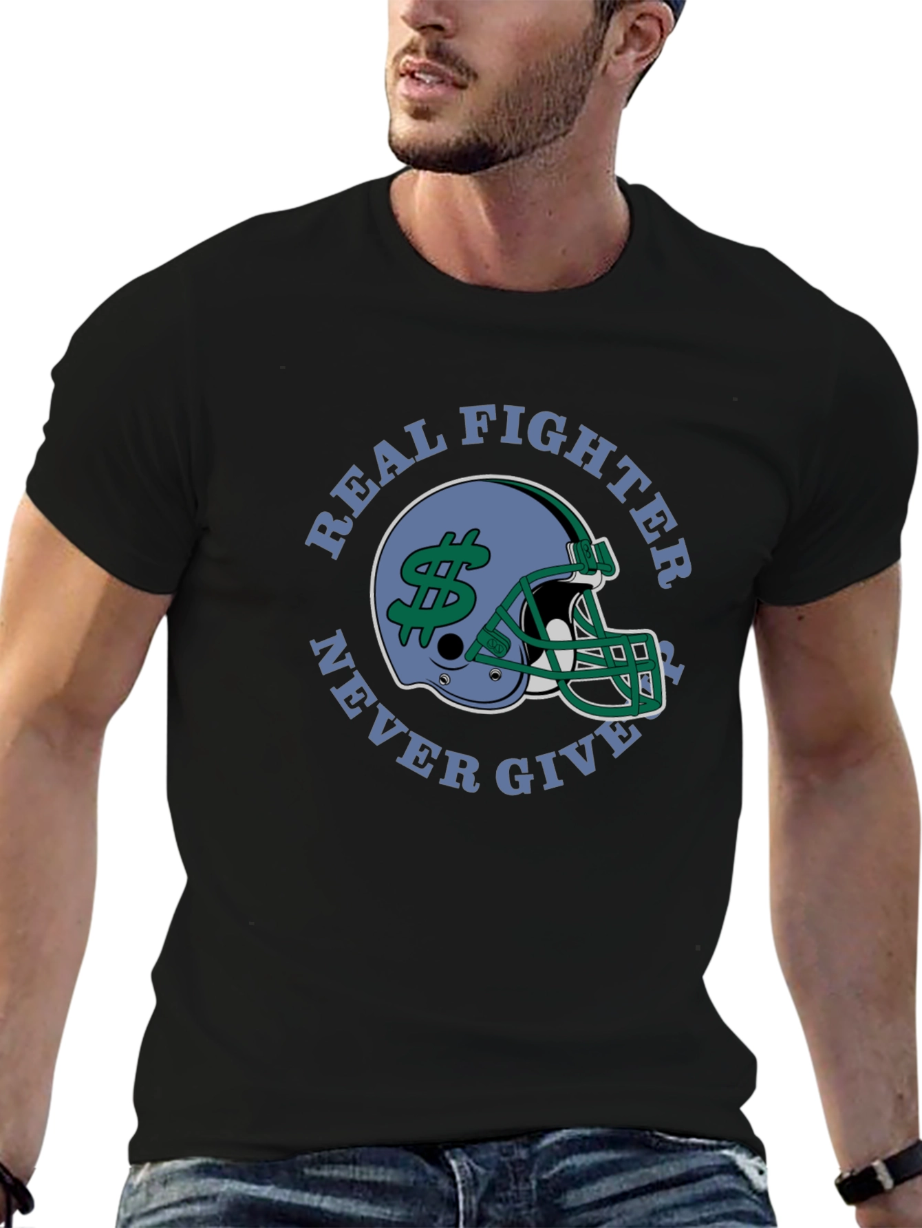 Real Fighter Never Give Up T-Shirt