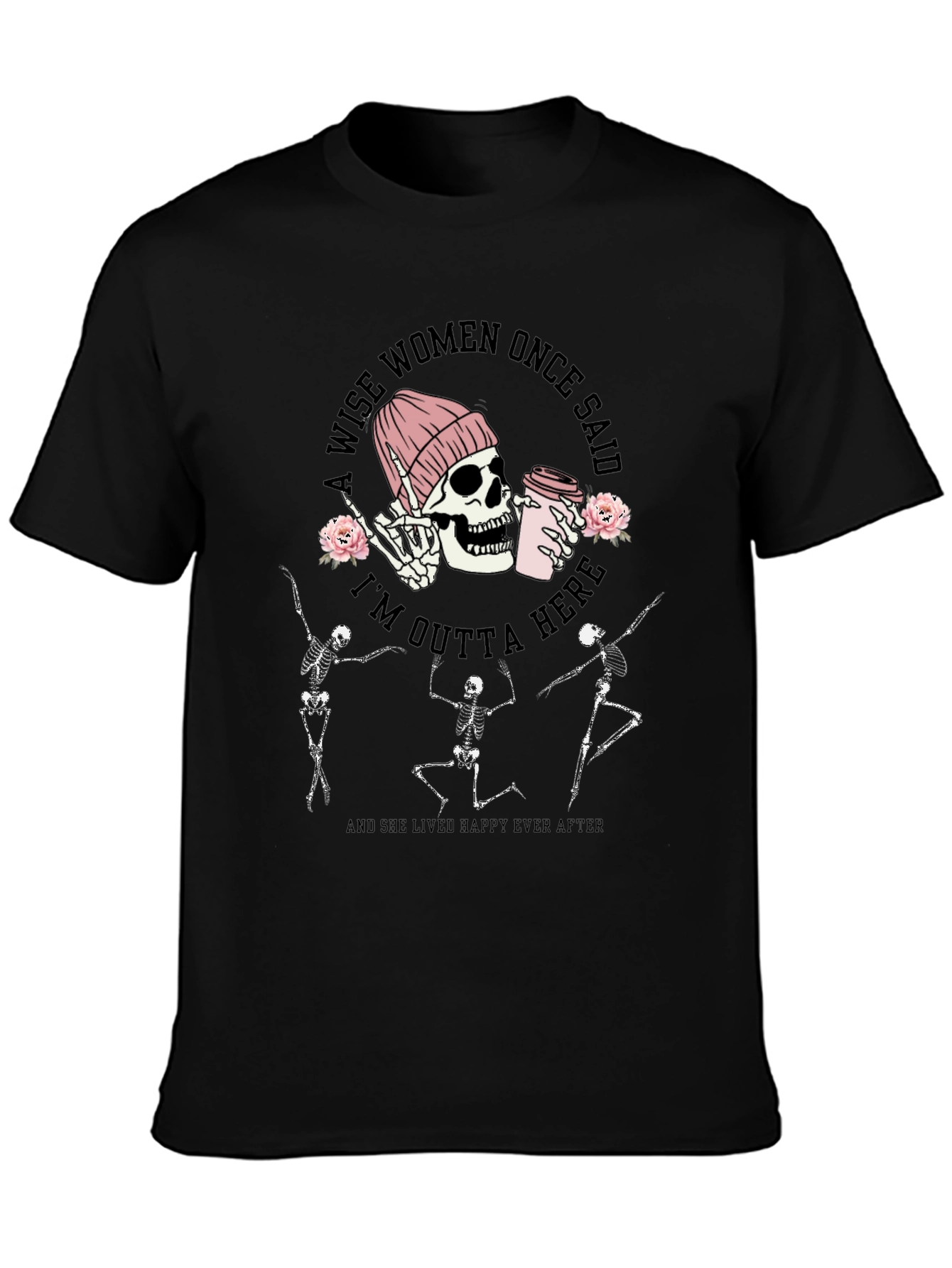 Skeleton Coffee Graphic Tee - A Wise Woman Said