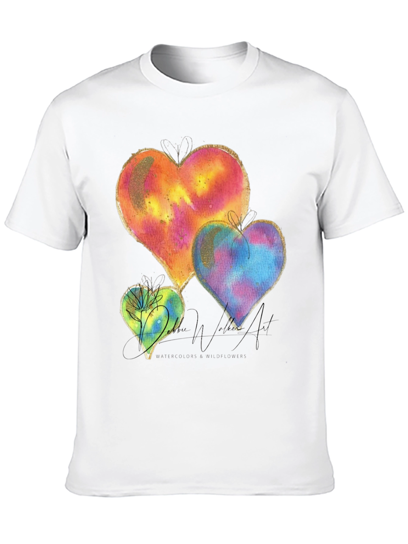 Watercolor Hearts Graphic Tee