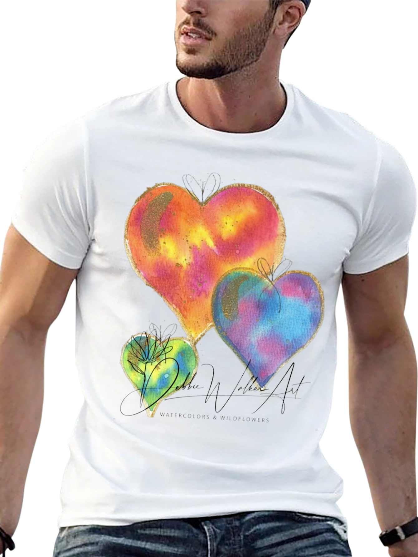 Watercolor Hearts Graphic Tee