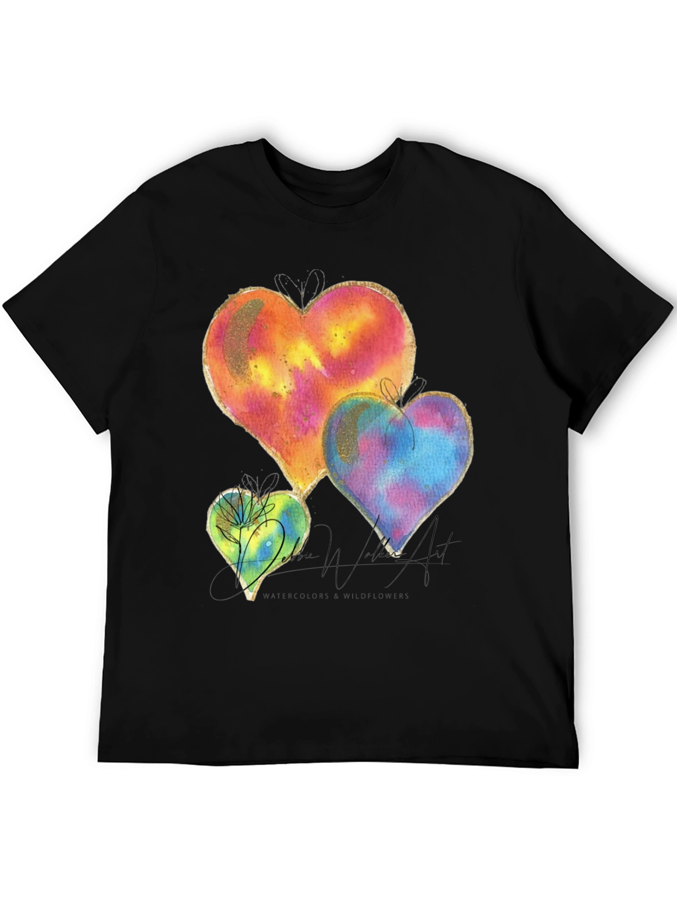 Watercolor Hearts Graphic Tee