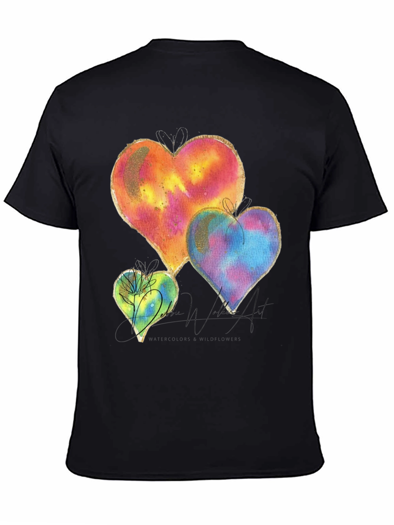 Watercolor Hearts Graphic Tee