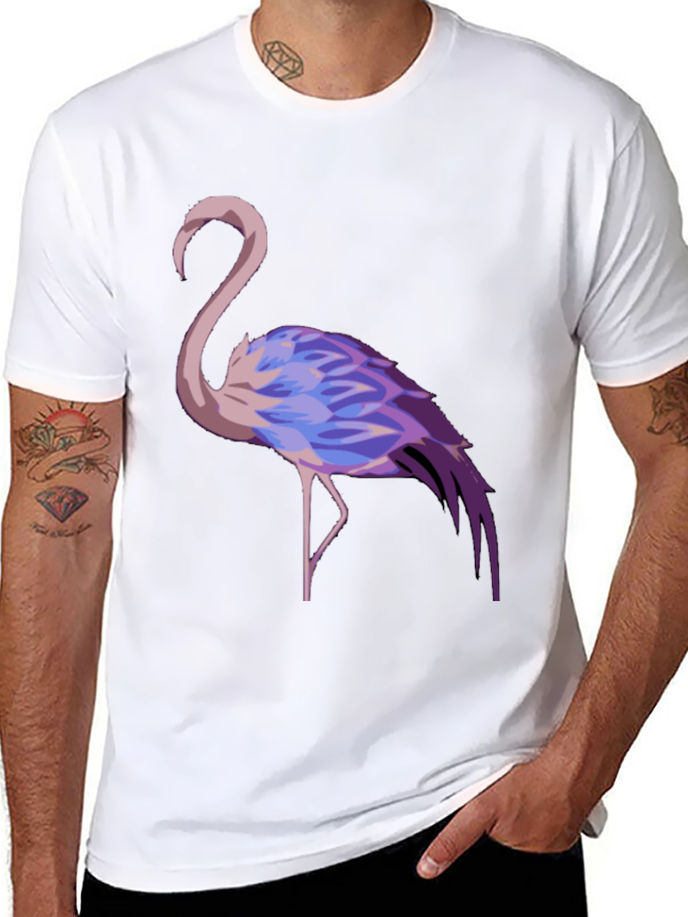 Flamingo Graphic Tee - Stylish Black T-Shirt