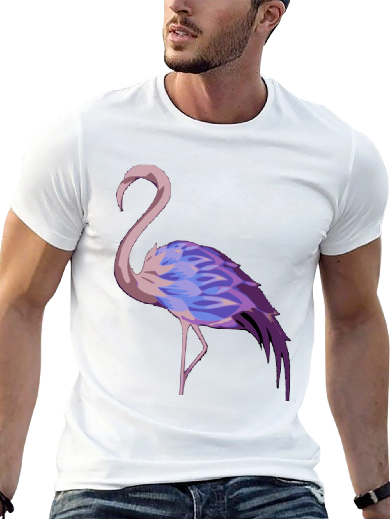 Flamingo Graphic Tee - Stylish Black T-Shirt