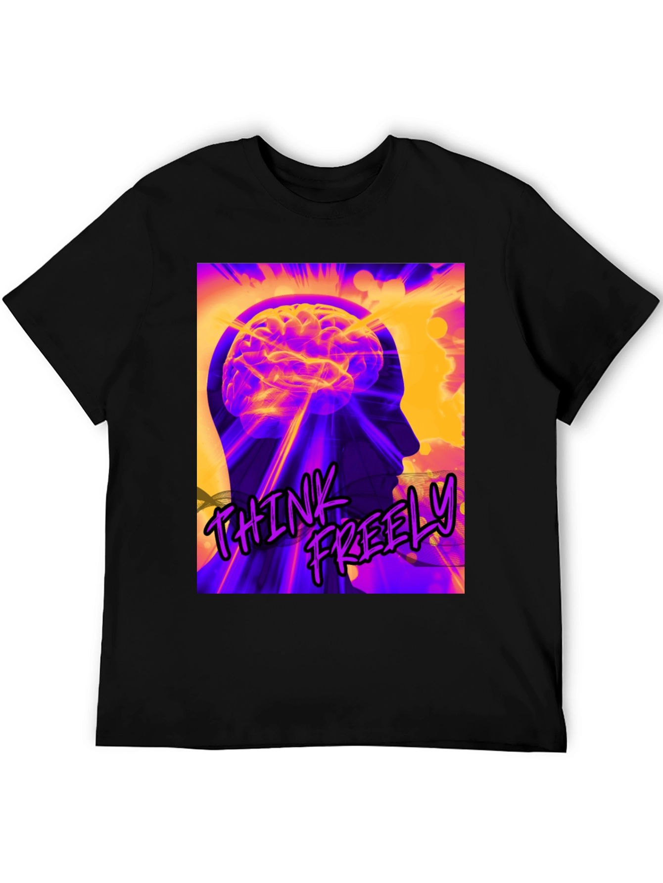 Think Freely Graphic T-Shirt - Brain Power Tee