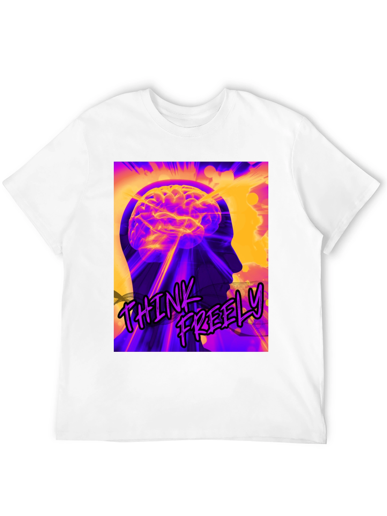 Think Freely Graphic T-Shirt - Brain Power Tee