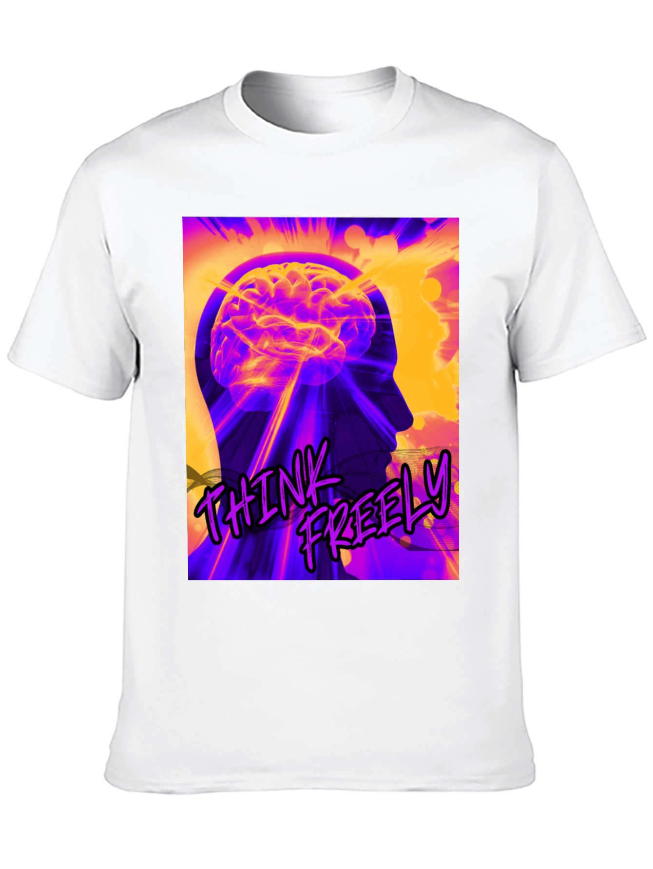 Think Freely Graphic T-Shirt - Brain Power Tee