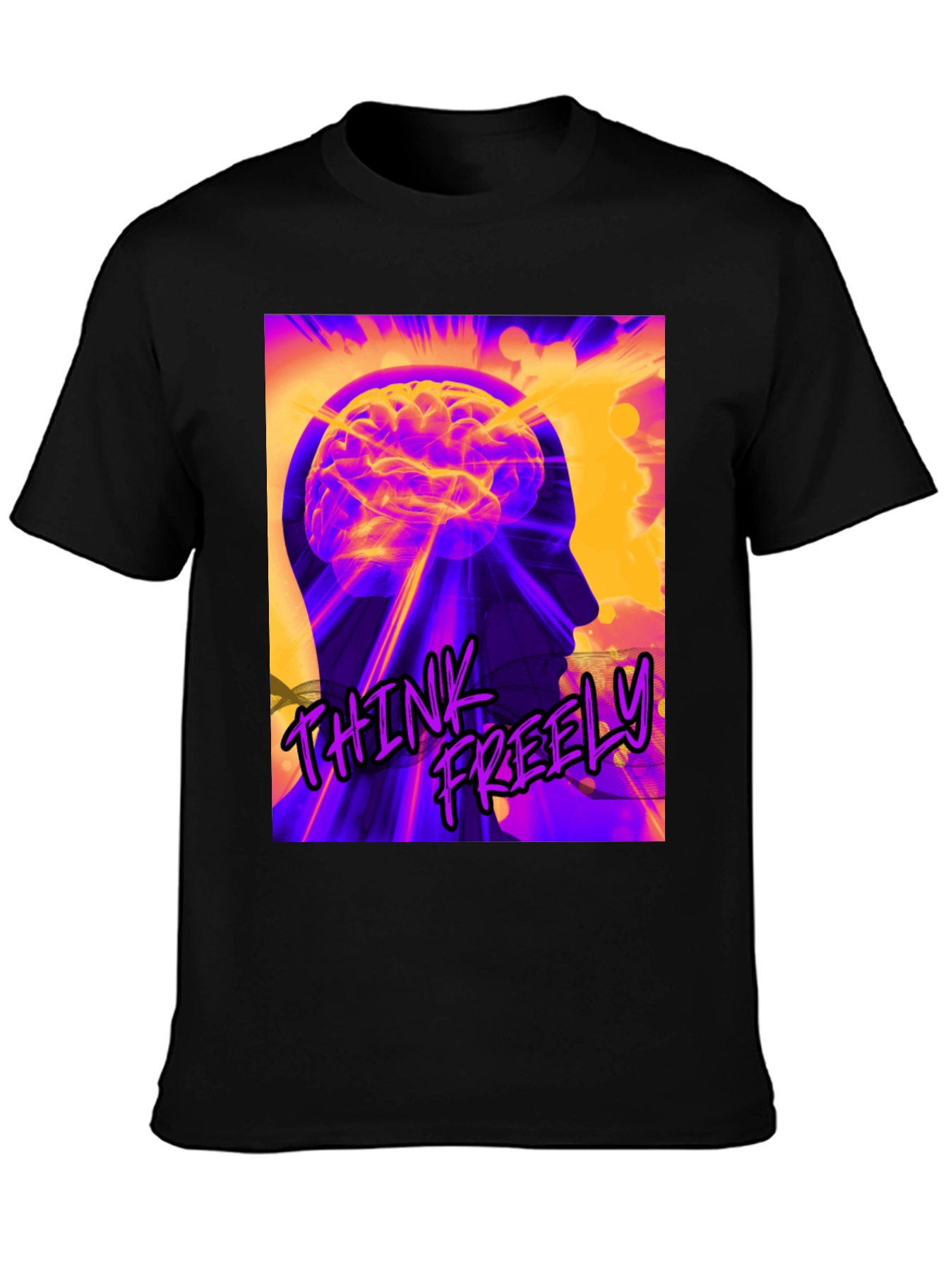 Think Freely Graphic T-Shirt - Brain Power Tee