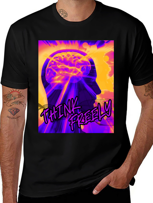 Think Freely Graphic T-Shirt - Brain Power Tee