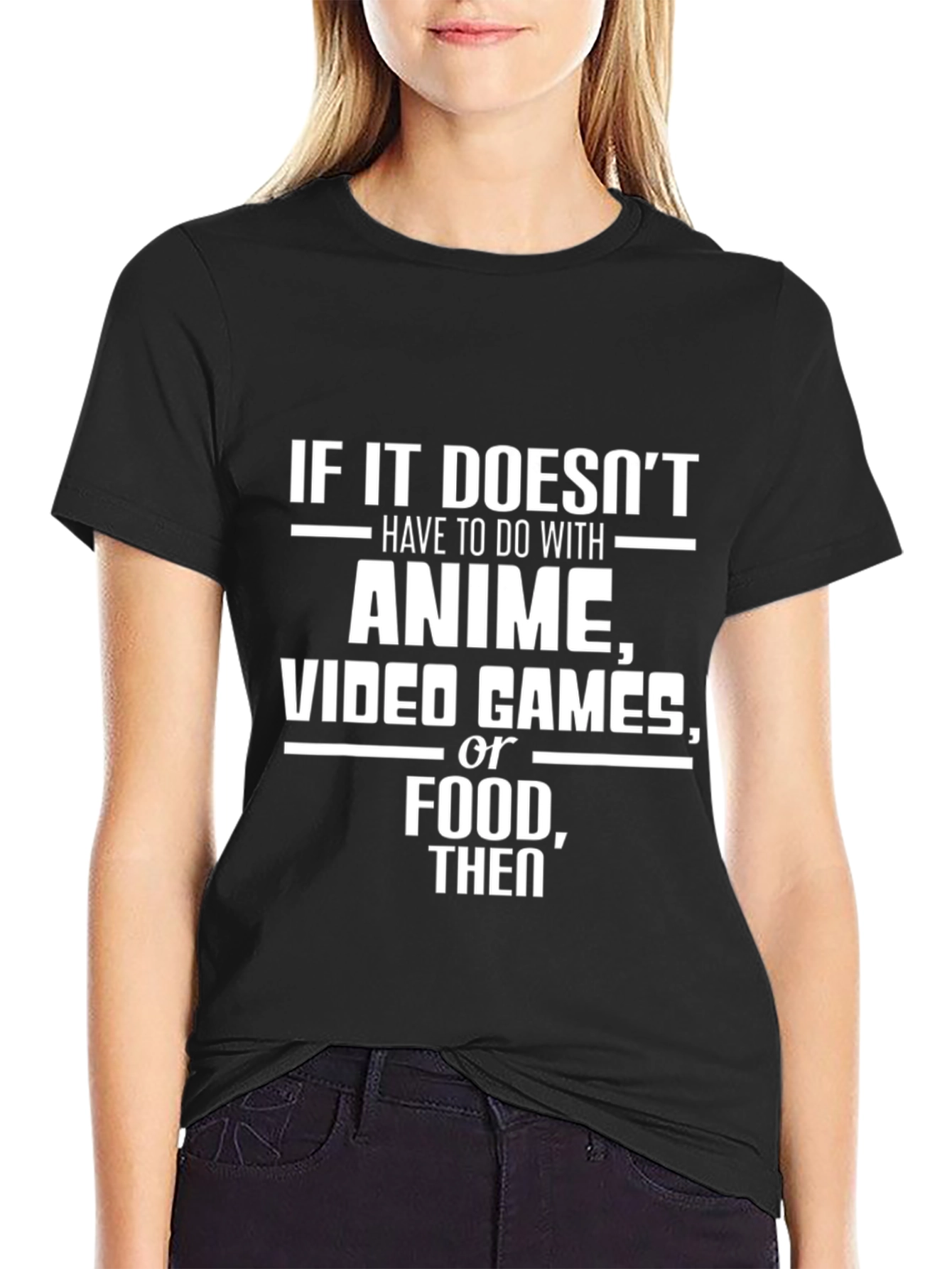 Anime Games & Food T-Shirt - Black Tee