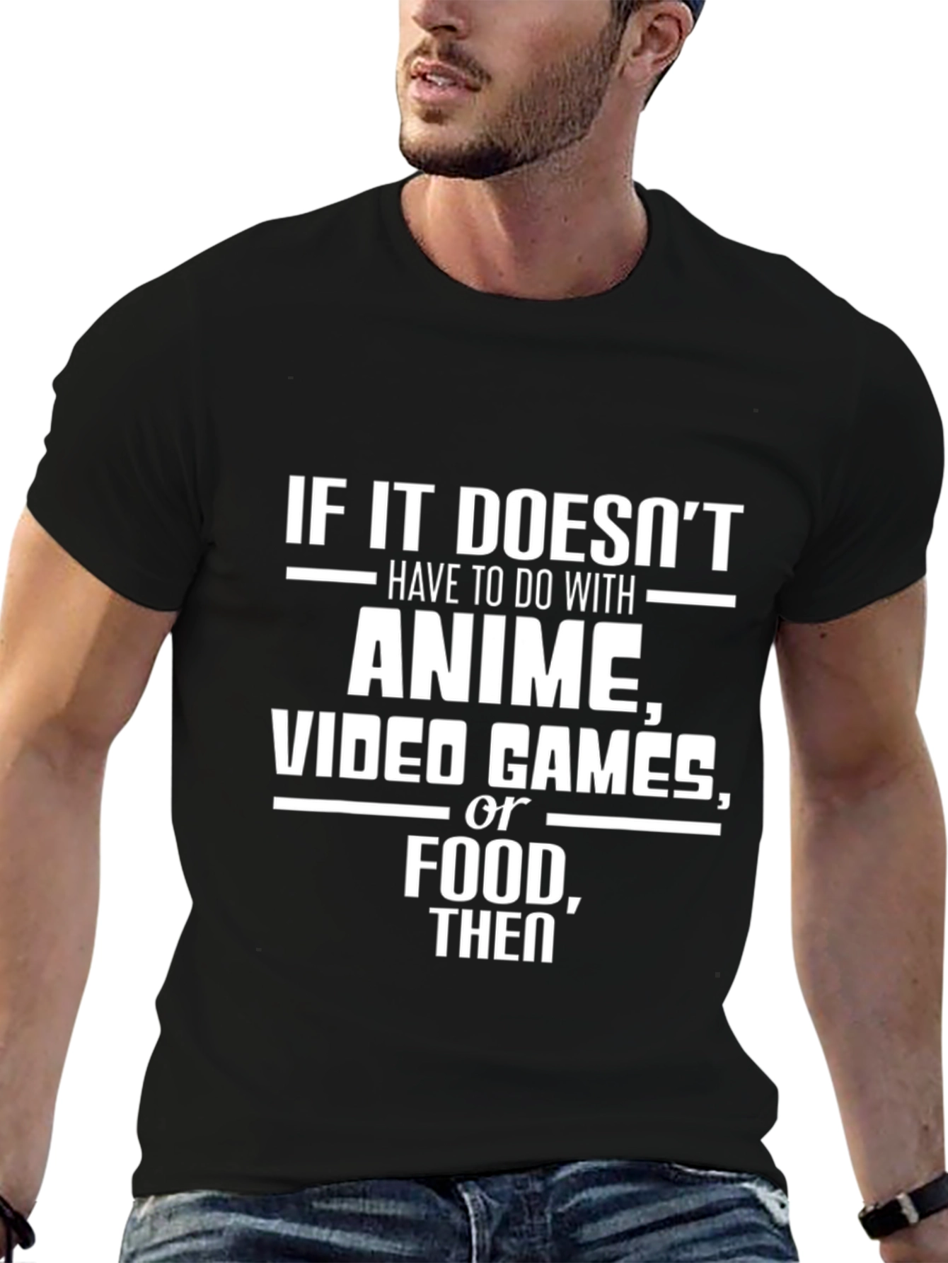 Anime Games & Food T-Shirt - Black Tee