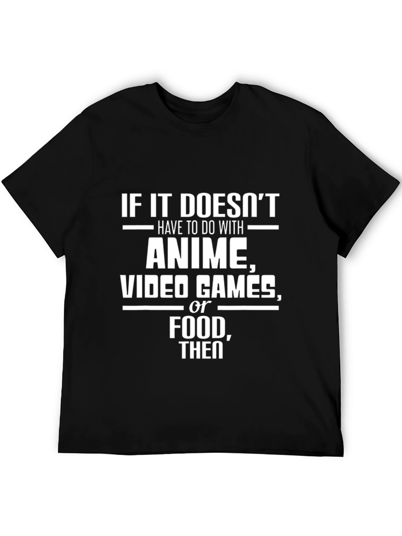 Anime Games & Food T-Shirt - Black Tee