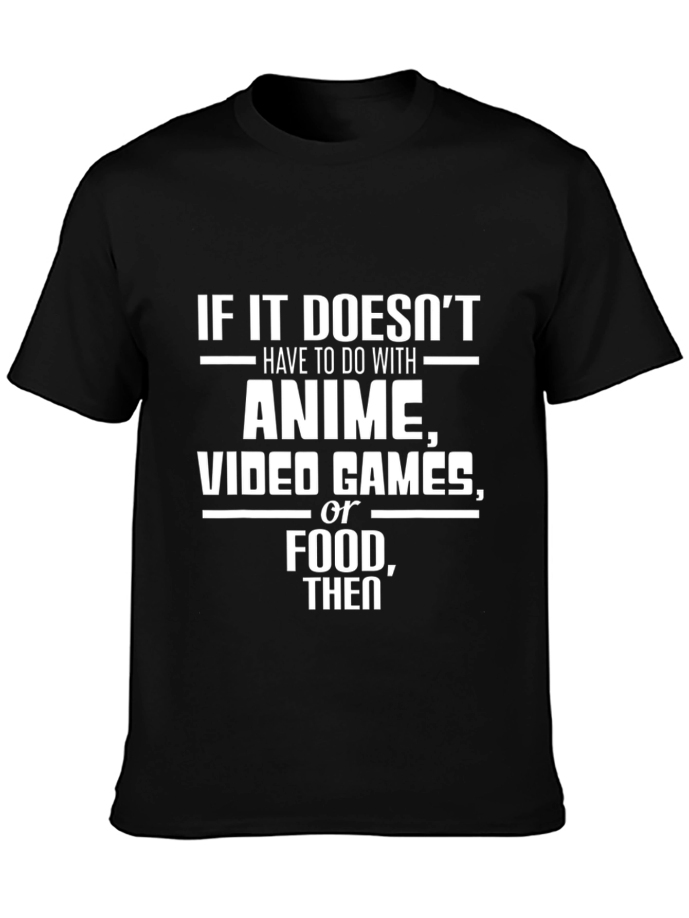 Anime Games & Food T-Shirt - Black Tee