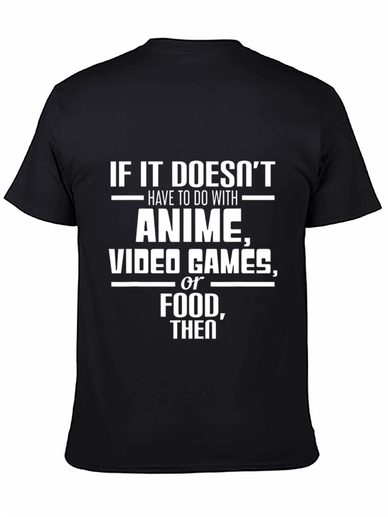Anime Games & Food T-Shirt - Black Tee
