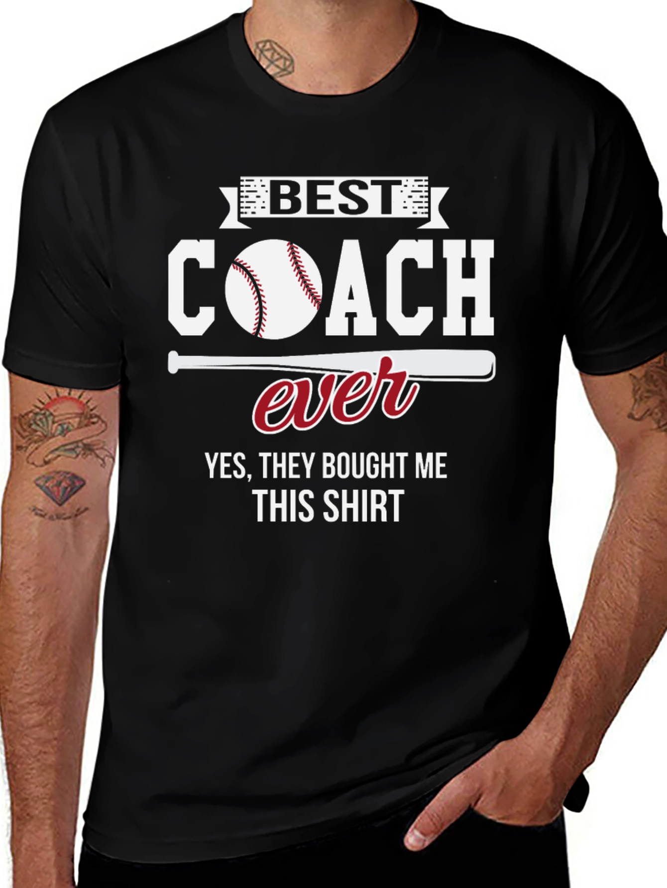 Best Coach Ever Graphic Tee - Baseball Coach T-Shirt