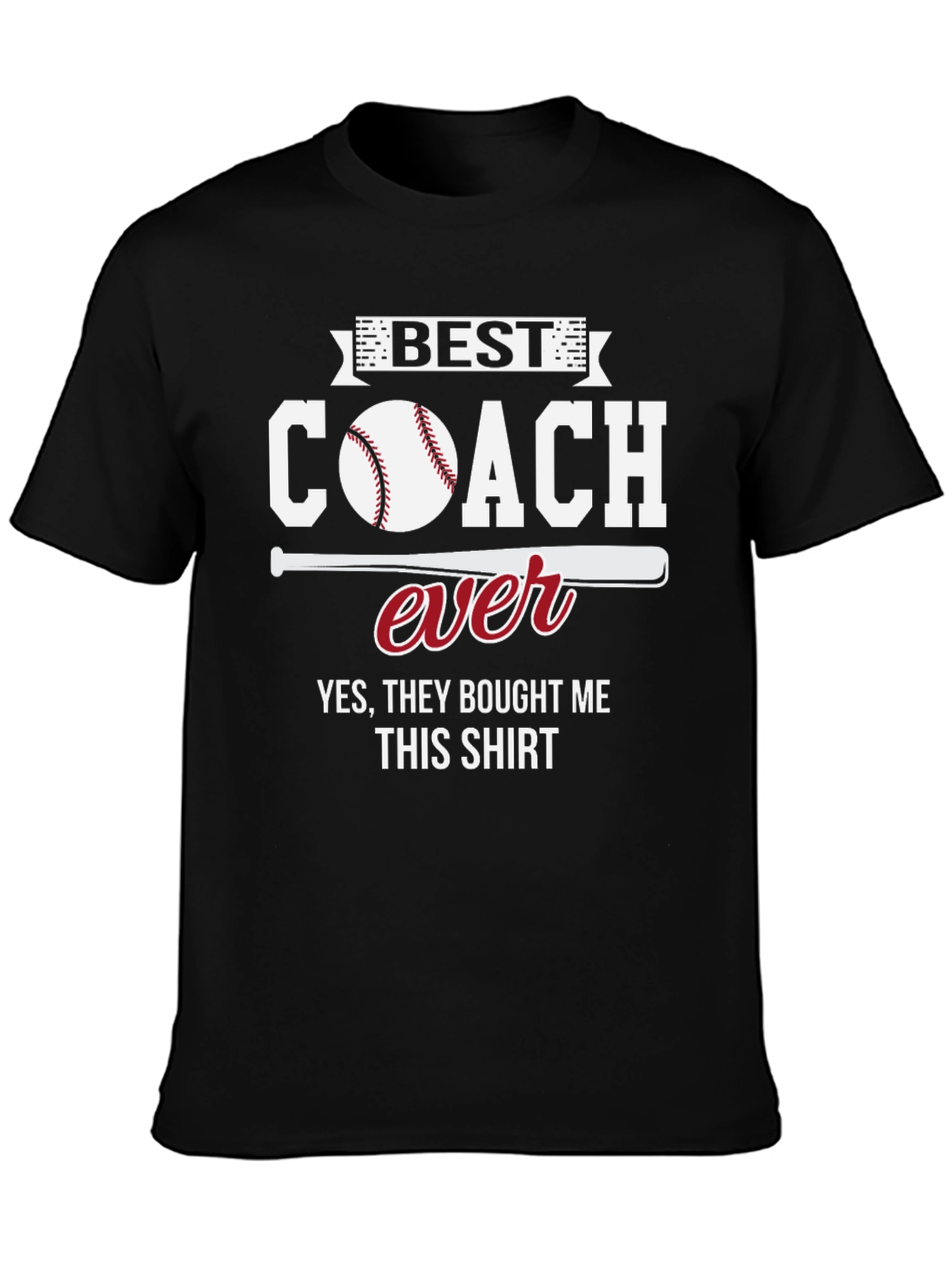 Best Coach Ever Graphic Tee - Baseball Coach T-Shirt
