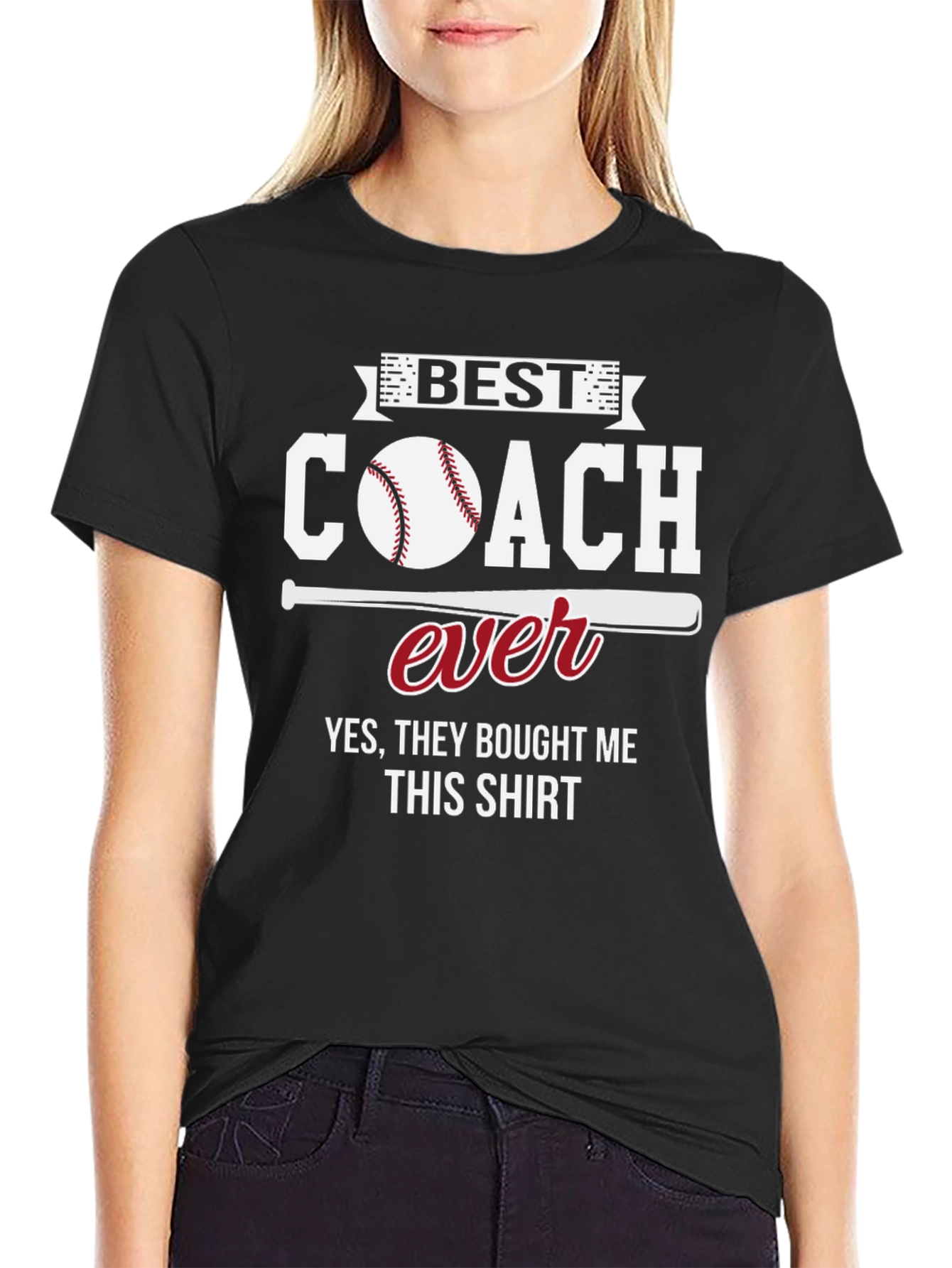 Best Coach Ever Graphic Tee - Baseball Coach T-Shirt