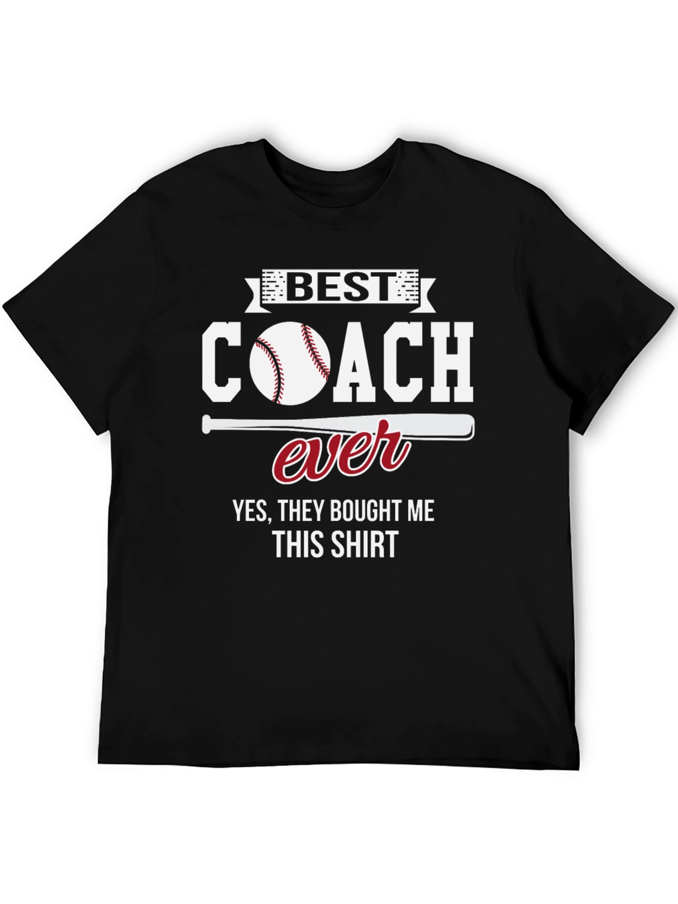 Best Coach Ever Graphic Tee - Baseball Coach T-Shirt
