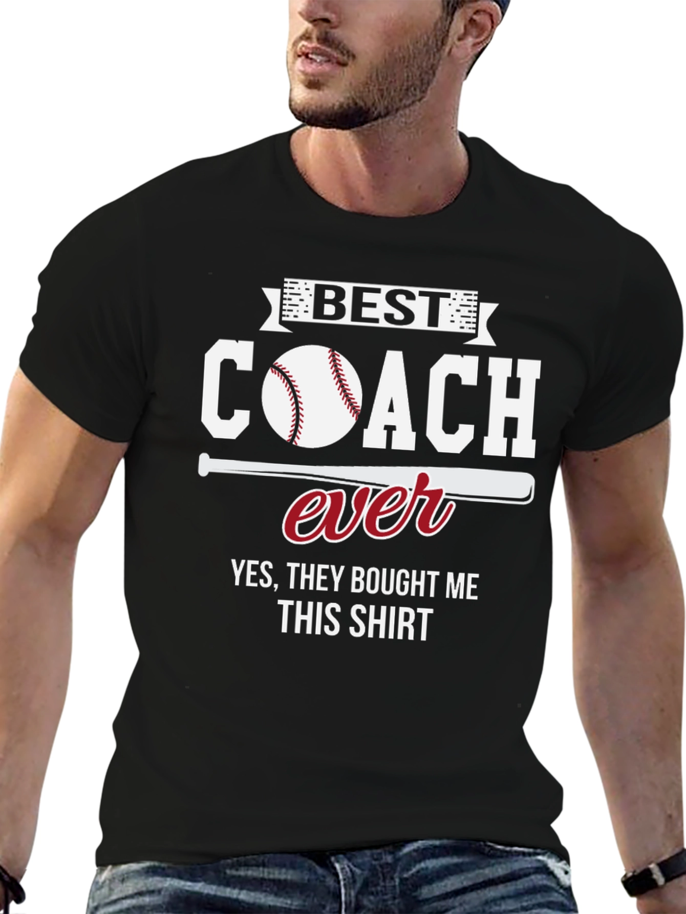 Best Coach Ever Graphic Tee - Baseball Coach T-Shirt