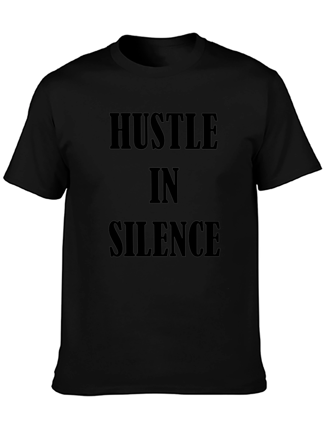 Hustle In Silence Black Graphic Tee