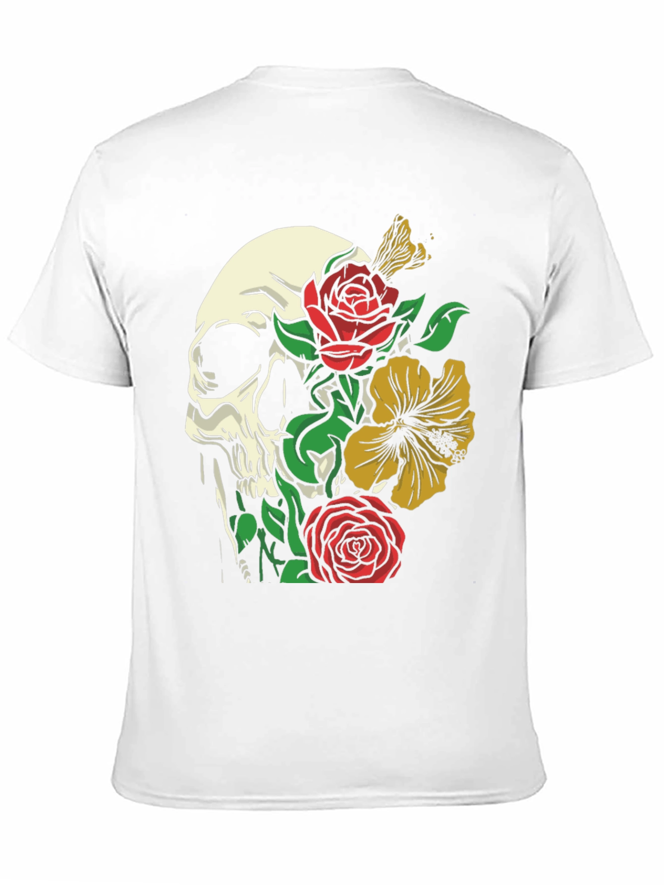 Skull & Floral Graphic Tee - Trendy Style