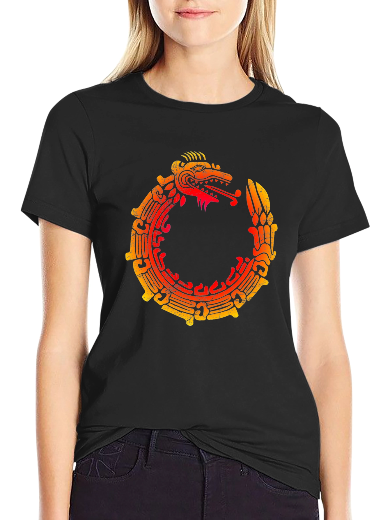 Ouroboros Serpent Graphic Tee - Black
