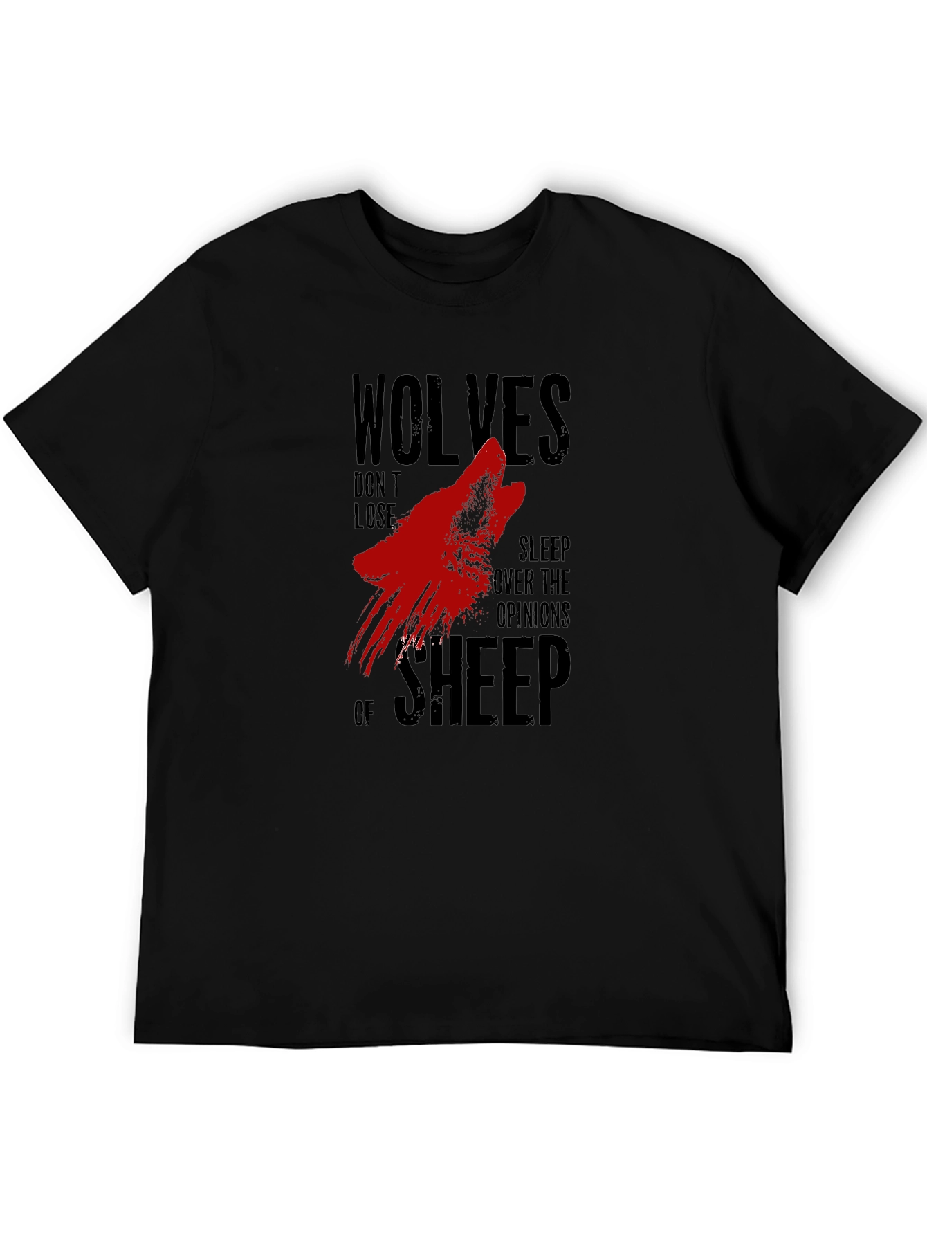 Wolves Dont Lose Sleep Black T-Shirt
