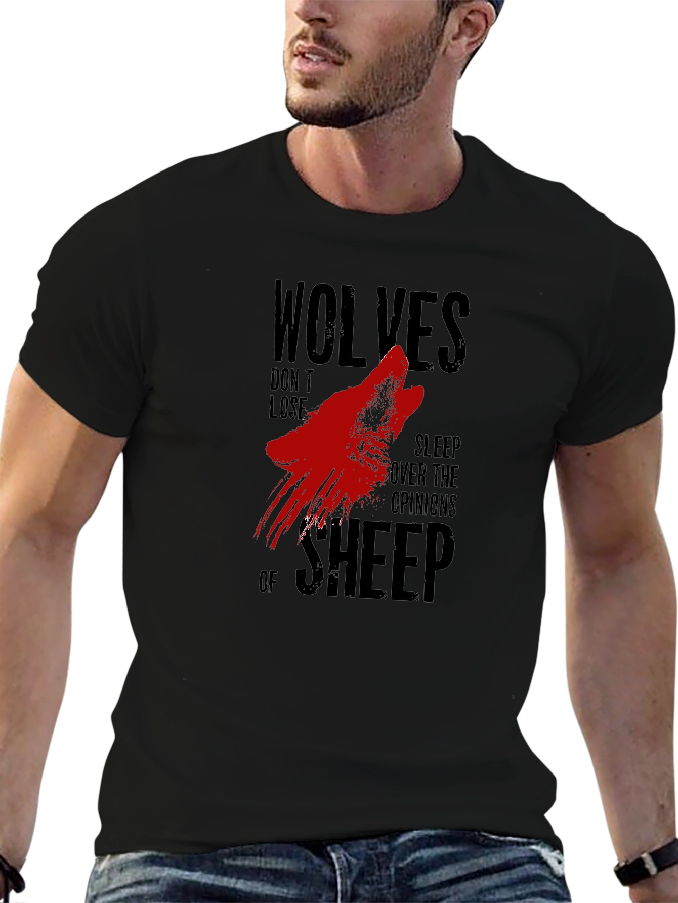 Wolves Dont Lose Sleep Black T-Shirt