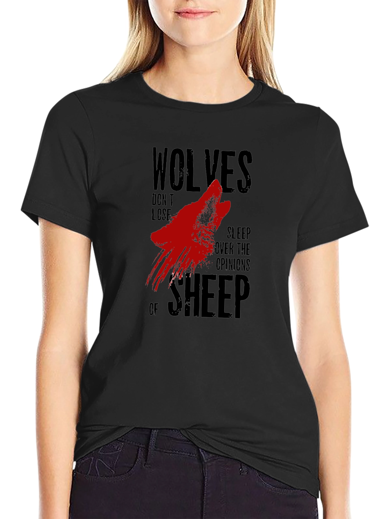 Wolves Dont Lose Sleep Black T-Shirt
