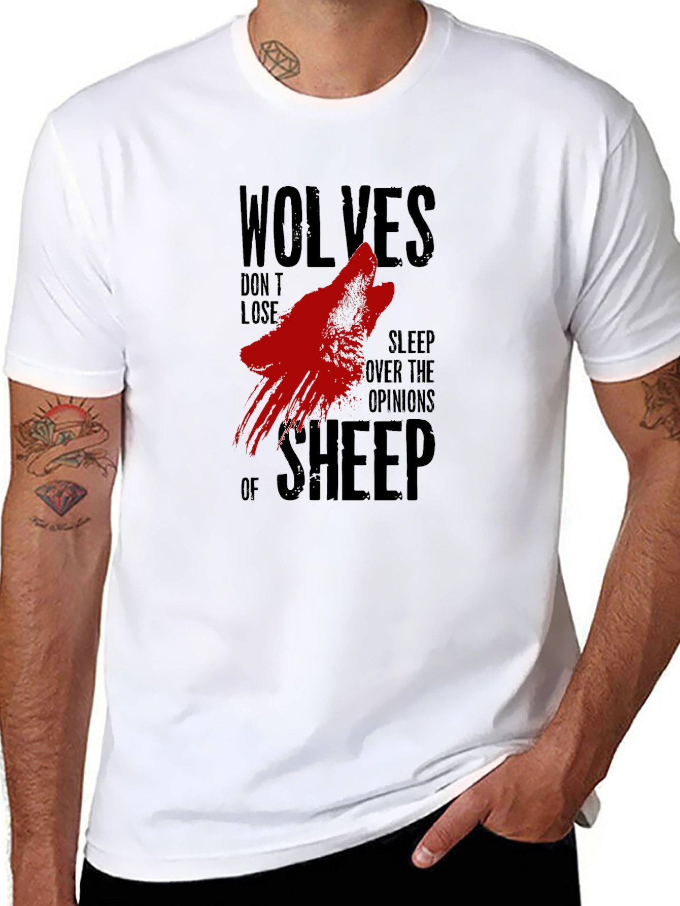 Wolves Dont Lose Sleep Black T-Shirt