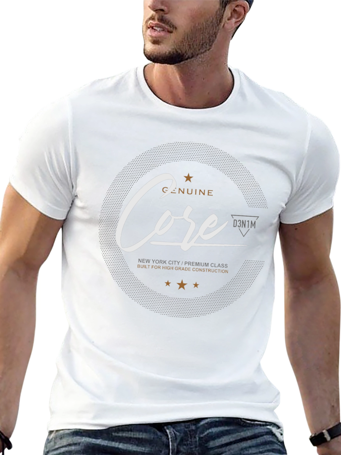 Genuine Core Mens Black Graphic T-Shirt
