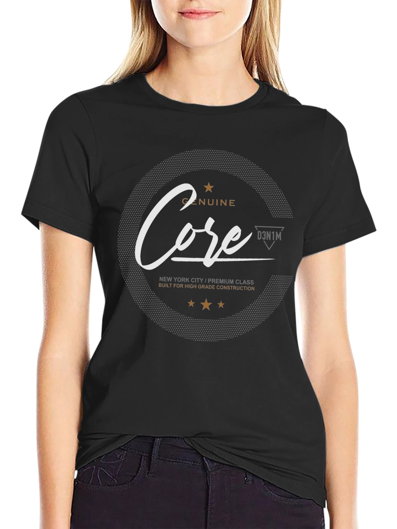 Genuine Core Mens Black Graphic T-Shirt