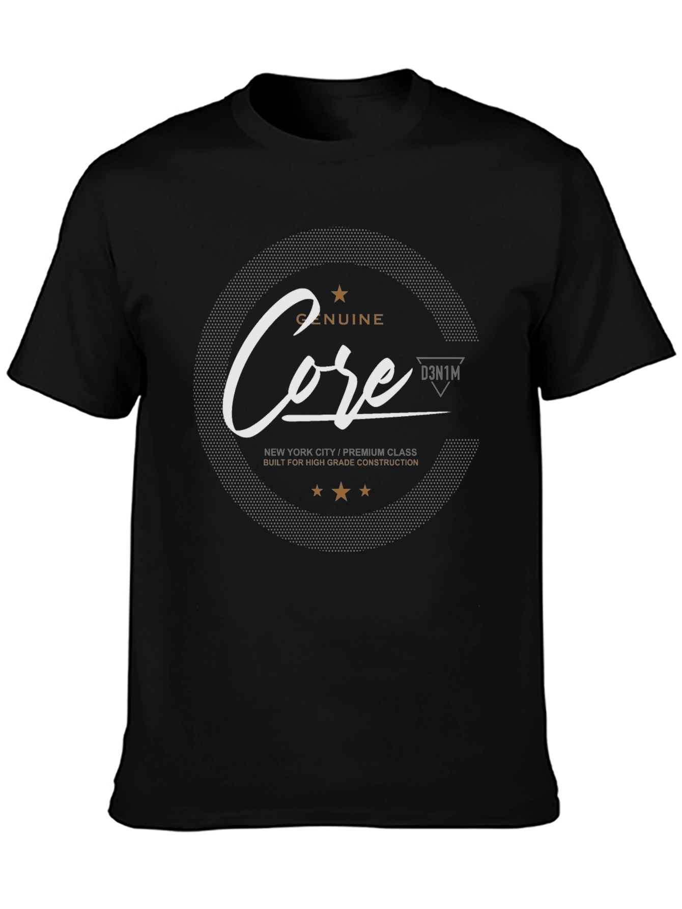 Genuine Core Mens Black Graphic T-Shirt