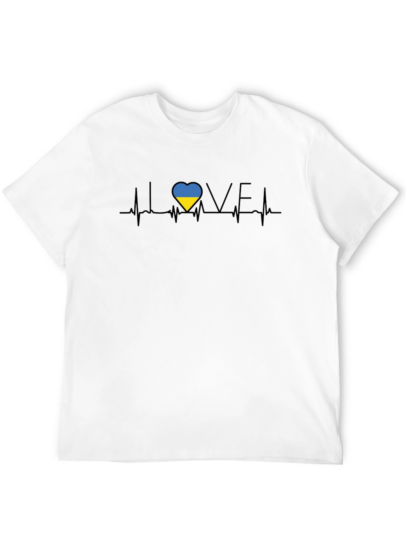 Ukraine Love Heartbeat Graphic T-Shirt