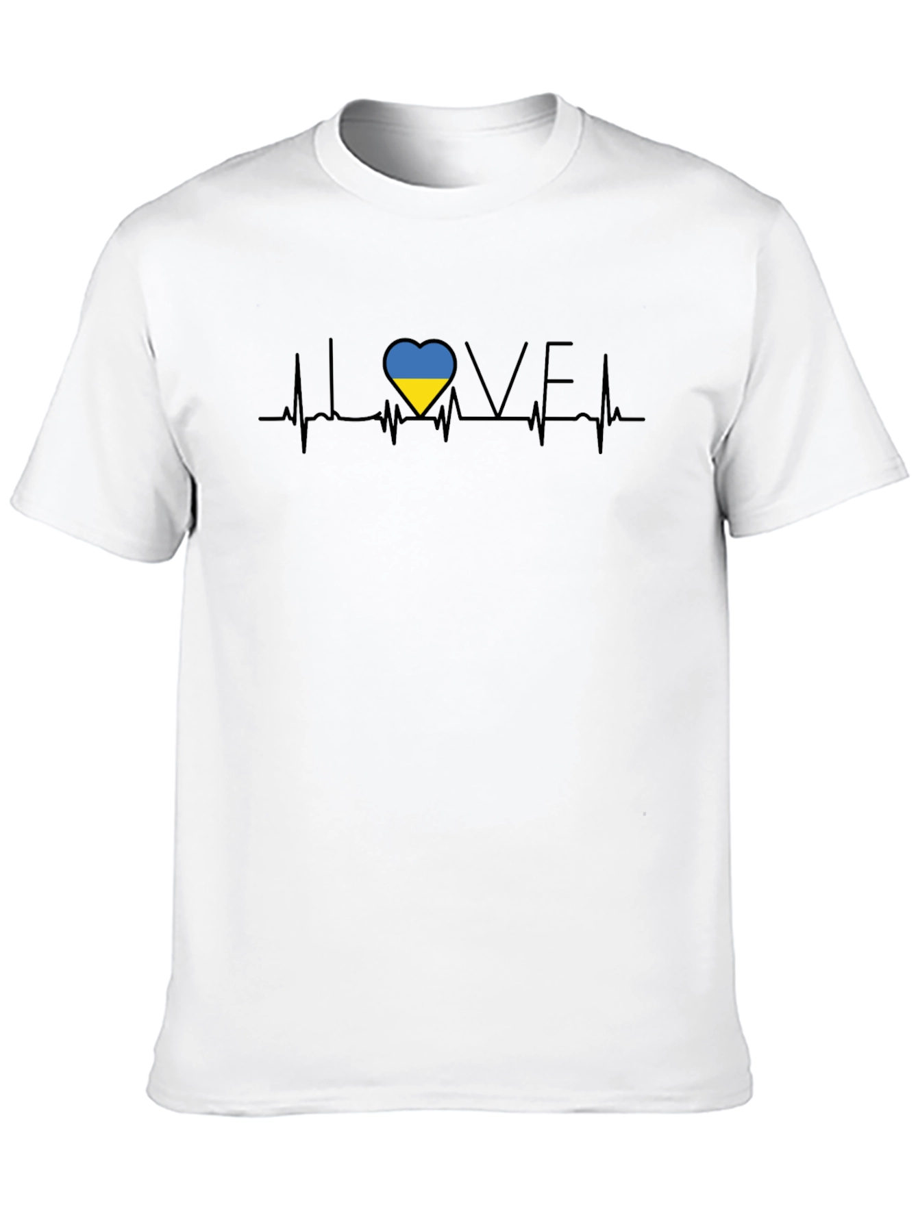 Ukraine Love Heartbeat Graphic T-Shirt